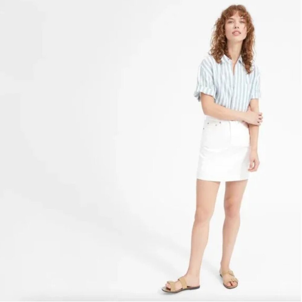 Everlane White Denim Mini Skirt